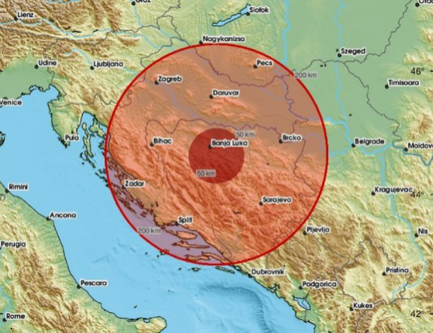 БАЊАЛУКА, 10. АПРИЛА /СРНА/ - На подручју Бањалуке регистрован је земљотрес магнитуде 2,4 степена по Рихтеру.