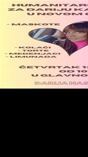 Нови Град - плакат - хуманитарни базар за лијечење Дарије Карановић