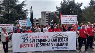 Игало - радници института  "Др Симо Милошевић" - протест