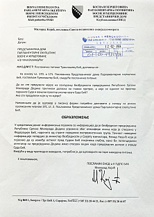 БиХ - Представнички дом - посланичко питање - Којић