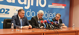 БиХ - Мостар - политичке странке - Додик,Човић, Никшић - прес