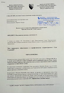 БиХ - Вулић - посланичко питање - Суд, ВСТС