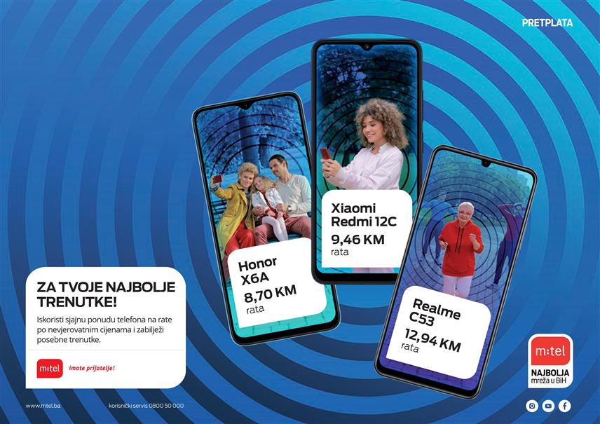 БАЊАЛУКА, 17. ОКTОБРА /СРНА/ - У октобарској понуди компаније "М:тел" издвојена су три модела телефона које одликује батерија великог капацитета и могуће их је купити по повољним цијенама и на рате уз претплата тарифе, саопштено је из ове компаније. 