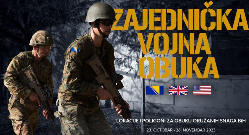 САРАЈЕВО, 23. ОКТОБРА /СРНА/ - Оружане снаге БиХ и Велике Британије одржаће од данас до четвртка, 26. октобра заједничку обуку на војним локацијама у Рајловцу, Тузли, на Мањачи и Чапљини.