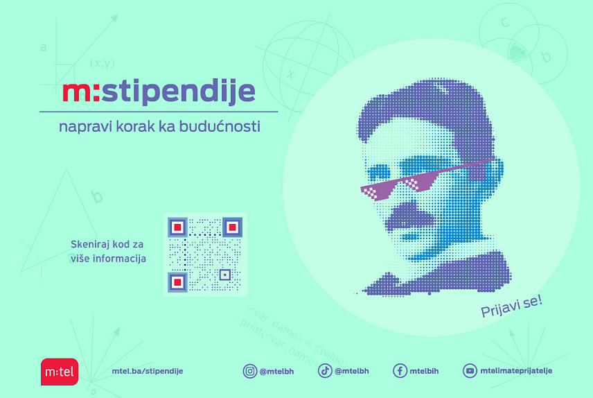 БАЊАЛУКА, 15. НОВЕМБРА /СРНА/ - Компанија "М:тел" расписала је конкурс за додјелу 15 студентских стипендија као подршку развоју и образовању будућих професионалаца, а коју континуирано пружа више од једне деценије.