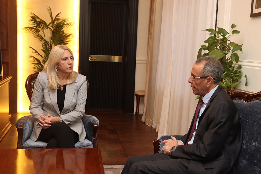 САРАЈЕВО, 7. НОВЕМБРА /СРНА/ - Српски члан Предсједништва БиХ Жељка Цвијановић и амбасадор Египта у БиХ Јасер Сорур оцијенили су на данашњем састанку у Бањалуци да су билатерални односи двије стране пријатељски и без отворених питања.	
