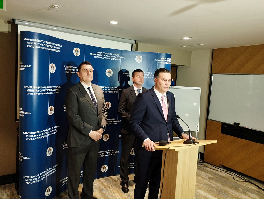 БАЊАЛУКА, 9. НОВЕМБРА /СРНА/ - Министар за просторно уређење, грађевинарство и екологију Републике Српске Бојан Випотник на конференцији за новинаре.