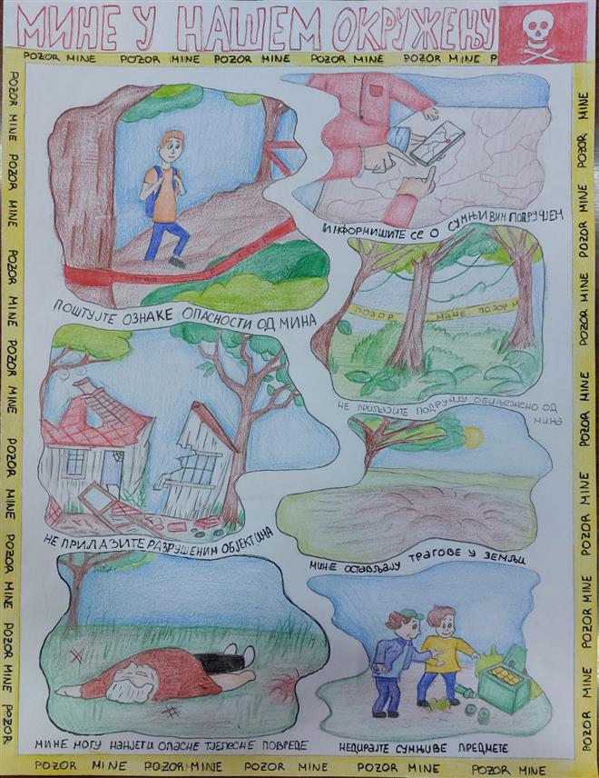ПАЛЕ, 20. ДЕЦЕМБРА /СРНА/ - Ученици који су освојили прва три мјеста на конкурсу о теми "Мине у нашем окружењу", који је расписао Црвени крст Републике Српске за ликовне и литерарне радове за ученике основних и средњих школа, добиће вриједне награде и дипломе, саопштено је из ове организације.