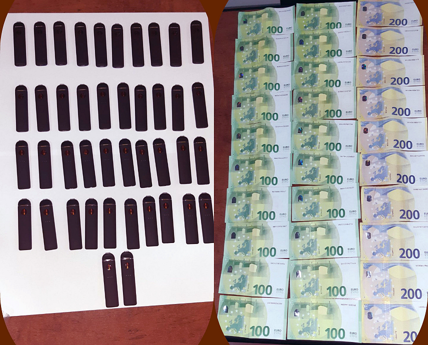 ПРИЈЕДОР, 4. ДЕЦЕМБВРА /СРНА/ - Полиција је у возилу које користи лице из Новог Града чији су иницијали С.Ђ. пронашла 4.050 евра и 42 електронске цигарете са уљем канабиса, саопштено је данас из Полицијске управе Приједор.