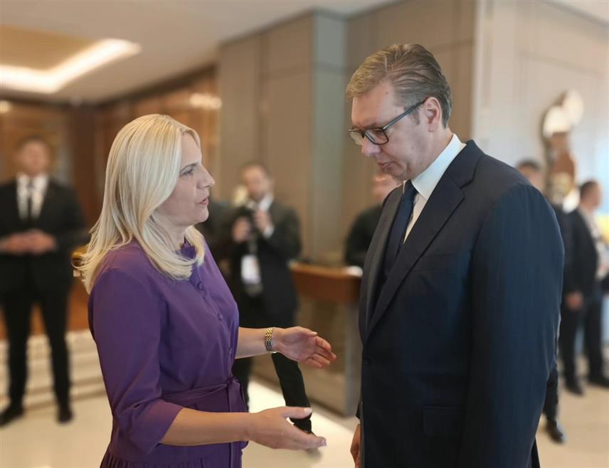 СКОПЉЕ, 11. СЕПТЕМБРА /СРНА/ - Српски члан Предсједништва БиХ Жељка Цвијановић разговарала је, уочи почетка Самита процеса Брдо-Бриони у Скопљу, са предсједником Србије Александром Вучићем.