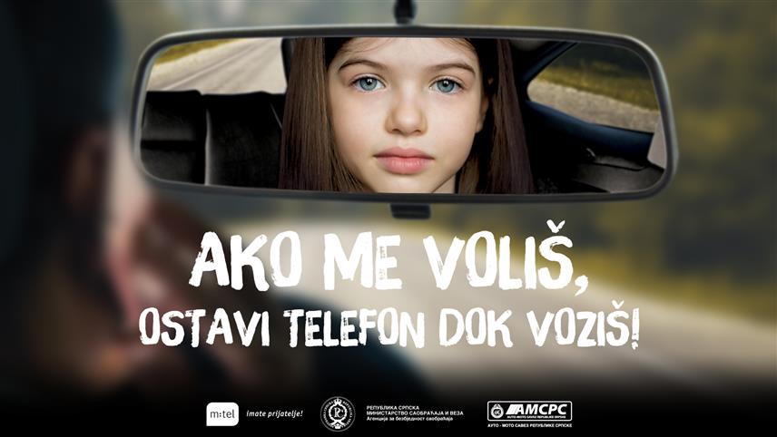 БАЊАЛУКА, 15. СЕПТЕМБРА /СРНА/ - Компанија "М:тел" и ове године спроводи традиционалну кампању "Ако ме волиш, остави телефон док возиш" с циљем да се скрене пажња возачима на опасности и потребу за одговорним понашањем за воланом, јер ниједан позив или порука нису важнији од безбједности у саобраћају, а нарочито дјеце