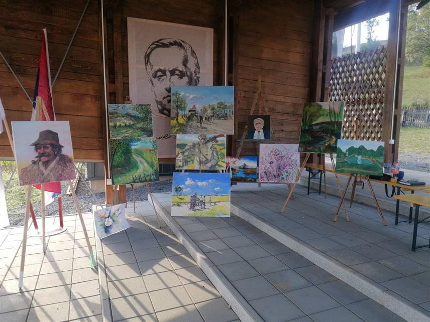 КРУПА НА УНИ, 17. СЕПТЕМБРА /СРНА/ - Затварањем ликовне колоније у чијем раду је учествовало 16 умјетика, у Хашанима родном мјесту књижевника Бранка Ћопича данас је завршена дводневна манифестација "Отворена башта сљезове боје".