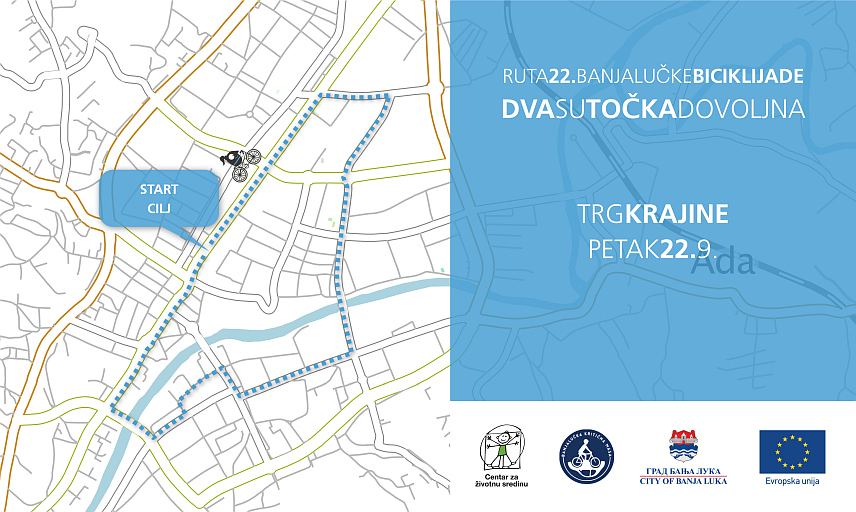 БАЊАЛУКА, 22. СЕПТЕМБРА /СРНА/ - Саобраћај у центру Бањалуке данас од подне биће обустављен за сва моторна возила због обиљежавања Европске седмице мобилности, а поводом Свјетског дана без аутомобила.
