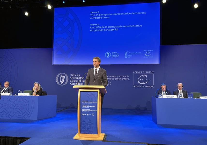 САРАЈЕВО/ДАБЛИН, 29. СЕПТЕМБРА /СРНА/ - Предсједавајући Представничког дома Парламентарне скупштине БиХ Маринко Чавара на Европској конференцији предсједника парламената у Даблину .