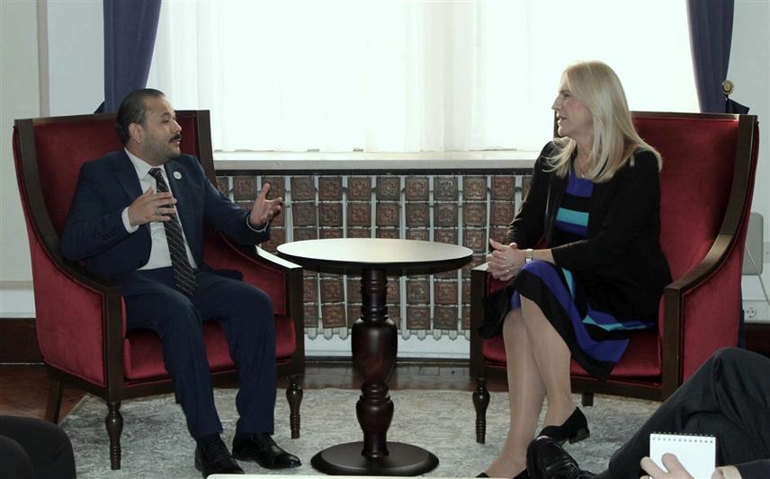 САРАЈЕВО, 11. ЈАНУАРА /СРНА/ - Српски члан Предсједништва БиХ Жељка Цвијановић и директор Регионалне канцеларије Лиге муслиманског свијета у БиХ Абдулах бин Рахматулах Кари.
