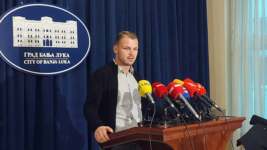 БАЊАЛУКА, 29. ЈАНУАРА /СРНА/ - Градоначелник Бањалуке Драшко Станивуковић на конференцији за новинаре.