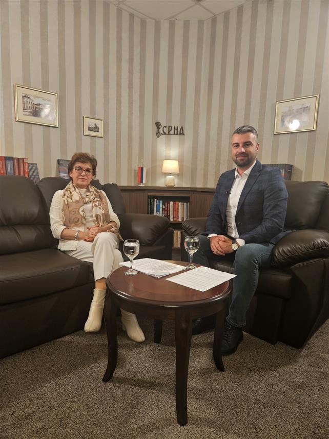 БАЊАЛУКА, 12. ОКТОБРА /СРНА/ - Министар финансија Републике Српске Зора Видовић током гостовања у подкасту СРНЕ.