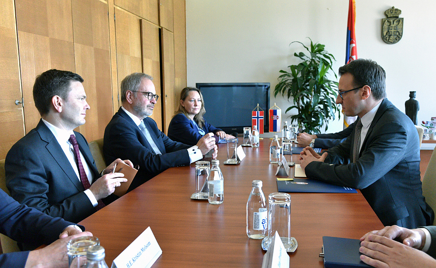 БЕОГРАД, 6. ОКТОБРА /СРНА/ - Шеф Канцеларије Владе Србије за Косово и Метохију Петар Петковић састао се данас у Београду са новоименованим специјалним изаслаником за западни Балкан Министарства спољних послова Норвешке Ејриком Нестас Матисеном.	