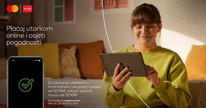 БАЊАЛУКА, 29. ОКТОБРА /СРНА/ - Компанија "М:тел" покренула је акцију у којој за онлајн плаћање рачуна "Мастеркард" картицом у минималном укупном износу од 50 КМ корисници могу остварити поврат новца у вриједности од 10 КМ.