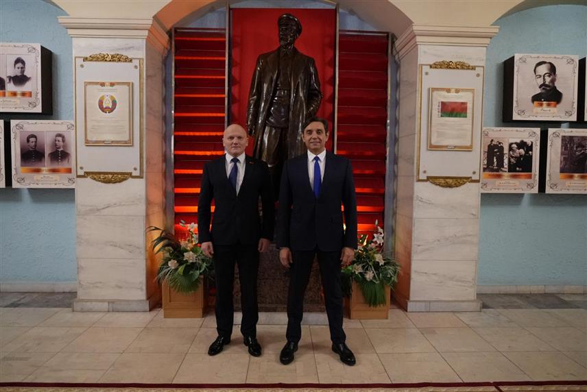 БЕОГРАД/МИНСК, 30. ОКТОБРА /СРНА/ - Потпредсједник Владе Србије Александар Вулин и директор бјелоруске службе безбједности КГБ Иван Тертел на састанку у Минску.