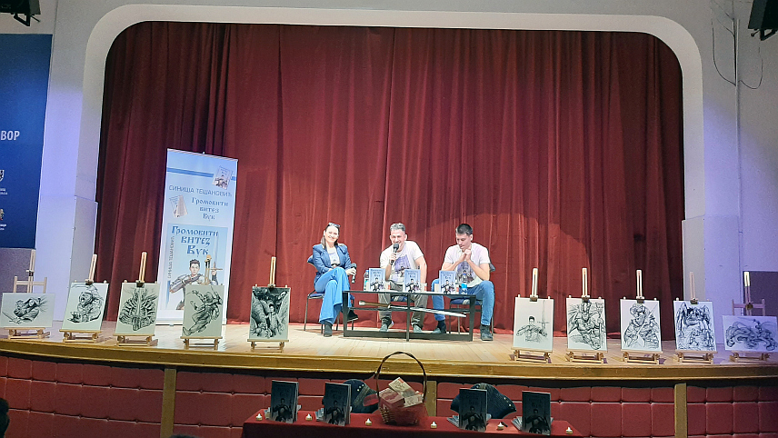 ПРЊАВОР, 30. ОКТОБРА /СРНА/ - Писац и глумац Синиша Тешановић представио је вечерас у Центру за културу и туризам у Прњавору роман "Громовити Вук" који је подржан на конкурсу Министарства просвјете и културе за нова умјетничка дјела.