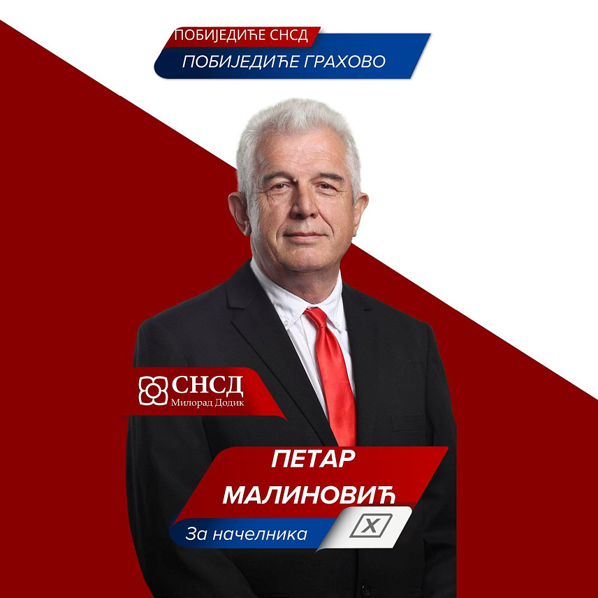 БОСАНСКО ГРАХОВО, 4.ОКТОБРА /СРНА/ - Кандидат СНСД-а за начелника општине Босанско Грахово Петар Малиновић.