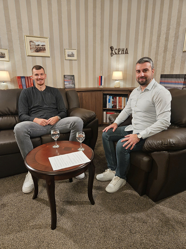 БАЊАЛУКА, 5. ОКТОБРА /СРНА/ - Кошаркаш Игокее Бориша Симанић током гостовања у подкасту СРНЕ.