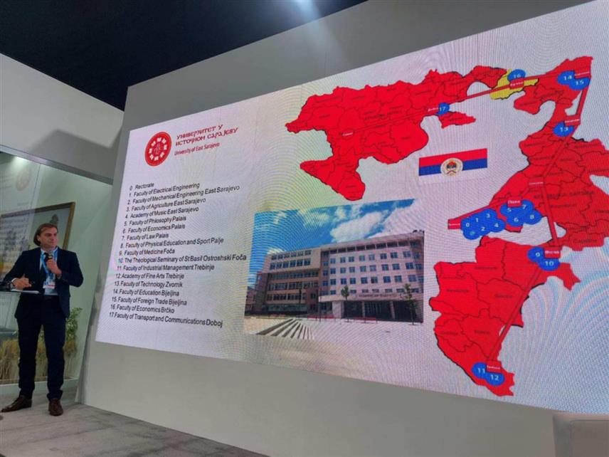 БАКУ, 14. НОВЕМБРА /СРНА/ - На позив Министарства за високо образовање и науку Руске Федерације, Универзитет у Источном Сарајеву представио је један од иновативних пројеката за борбу против климатских промјена у оквиру међународног самита о климатским промјенама КОП 29 у Бакуу.