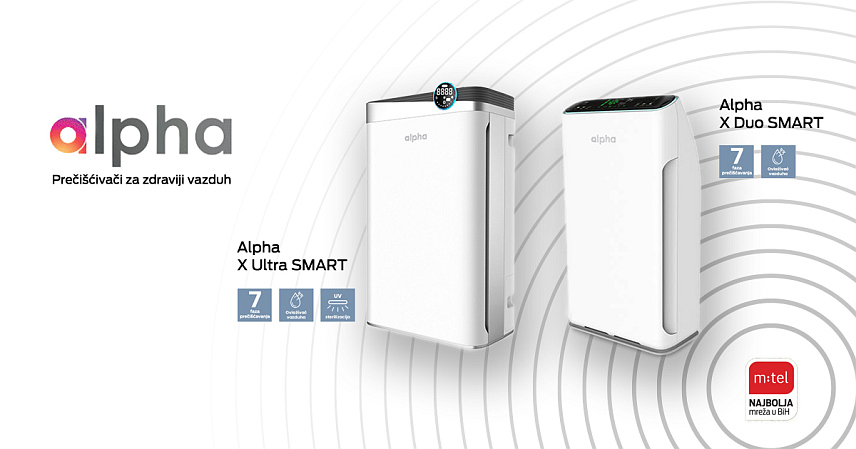 БАЊАЛУКА, 26. НОВЕМБРА /СРНА/ - Компанија "М:тел" корисницима нуди уређаје за пречишћавање ваздуха "Алфа икс дуо смарт" и "Алфа икс ултра смарт", који су доступни на рате уз један од "М:тел" пакета.