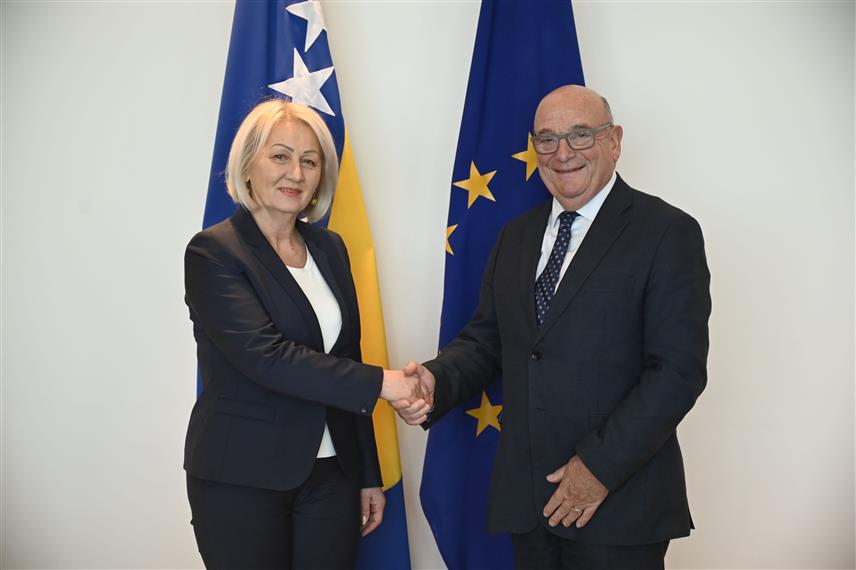 САРАЈЕВО, 19. ДЕЦЕМБРА /СРНА/ - Предсједавајућа Савјета министара Борјана Кришто и специјални изасланик премијера Велике Британије за западни Балкан Стјуарт Пич .