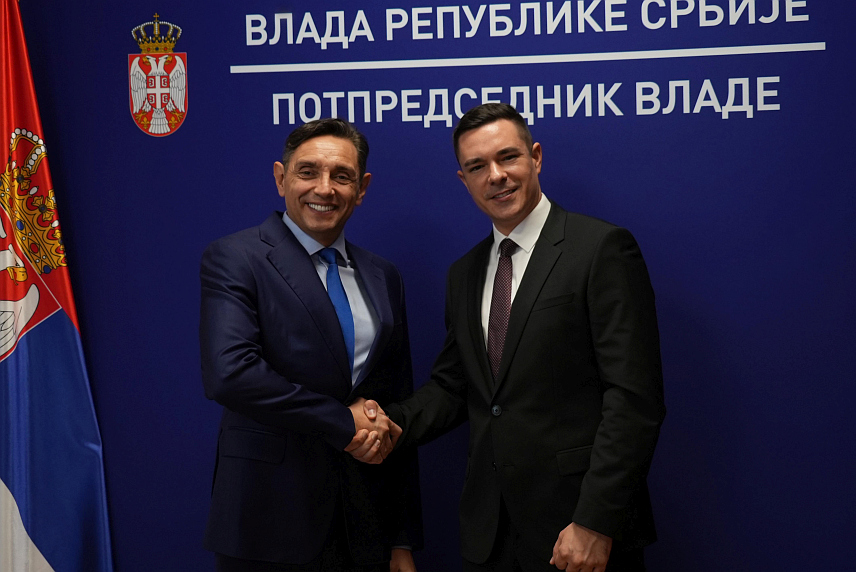 БЕОГРАД, 3. ДЕЦЕМБРА /СРНА/ - Потпредсједник Владе Србије Александар Вулин и министар правде Републике Српске Милош Букејловић на састанку у Београду.