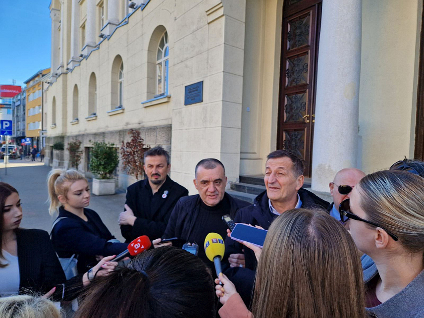 БАЊАЛУКА, 15. ФЕБРУАРА /СРНА/ - Представници бањалучког одбора Удружења особа са инвалидитетом - прес конференција.