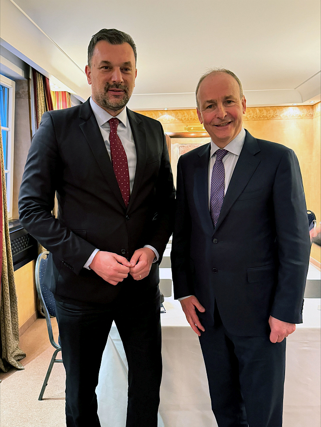 МИНХЕН, 17. ФЕБРУАРА /СРНА/ - Шеф дипломатије Ирске Мајкл Мартин је током сусрета са министром иностраних послова у Савјету министара Елмедином Конаковићем изразио снажну подршку његове земље интеграционом процесу БиХ у ЕУ, као и спровођењу реформи на том путу.