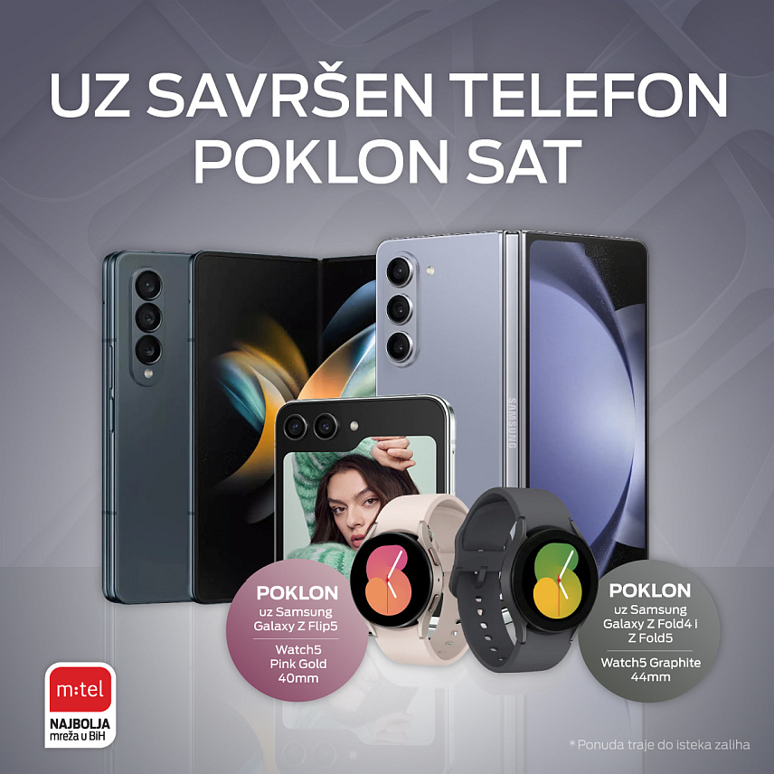 БАЊАЛУКА, 20. ФЕБРУАРА /СРНА/ - Компанија "М:тел" позвала је заинтересоване да искористе посебну понуду "Галакси" преклопних телефона уз паметни сат као поклон.