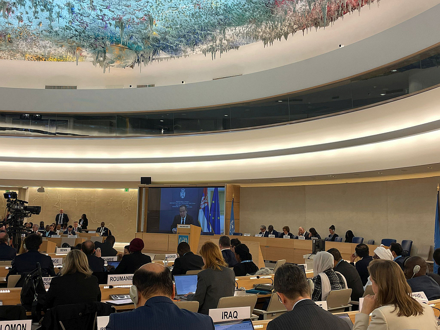 БЕОГРАД, 26. ФЕБРУАРА /СРНА/ - Министар спољних послова Србије Ивица Дачић на 55. засједању Савјета УН за људска права, које је одржано онлајн.