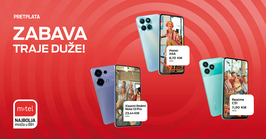 БАЊАЛУКА, 11. МАРТА/СРНА/ - Из компаније "М:тел" у мартовској понуди издвајају се три фантастична телефона које краси велики екран, изврсне камере и дуготрајна батерија, а корисници их могу пронаћи по одличним цијенама и на рате уз претплата тарифе.