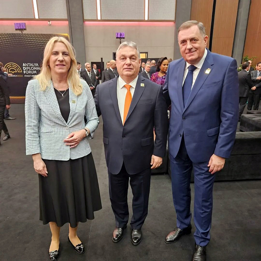 АНТАЛИЈА, 1. МАРТА /СРНА/ - Српски члан Предсједништва БиХ Жељка Цвијановић и предсједник Републике Српске Милорад Додик разговарали су данас у Анталији са предсједником Владе Мађарске Виктором Орбаном и мађарским министром спољних послова Петером Сијартом.