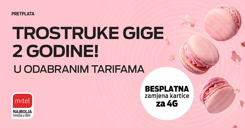 БАЊАЛУКА, 1. МАРТА /СРНА/ - Компанија "М:тел" унапријеђеним "Претплата тарифама" за све нове кориснике и оне који чекају да обнове своје уговоре за "Топ", "Макс" и "Премијум претплата тарифе", у марту утростручује гигабајте мобилног нета без додатних трошкова за цијели период уговорене обавезе од двије године.