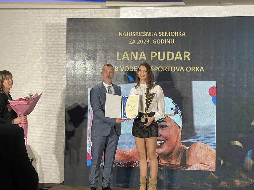 МОСTАР, 26. МАРTА /СРНА/ - Најбоља пливачица БиХ Лана Пудар и фудбалер "Зрињског" Немања Билбија изабрани су за најбоље спортисте града Мостара за 2023. годину.