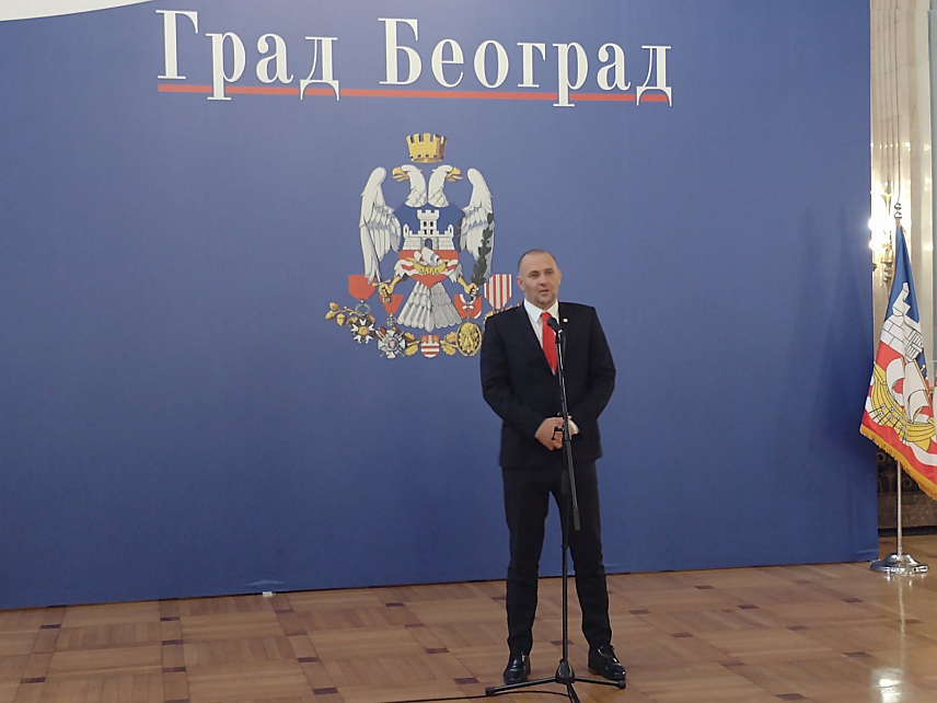 БЕОГРАД, 12. АПРИЛА /СРНА/ - Директор Међународне бициклистичке трке Београд-Бањалука Владимир Куваља на конференцији за новинаре у Београду.