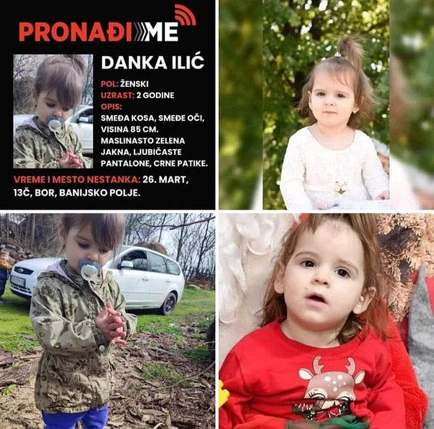 БАЊАЛУКА, 3. АПРИЛА /СРНА/ - Министарство унутрашњих послова Републике Српске позива грађане да, уколико имају информацију о несталој дјевојчици Данки Илић, хитно обавијесте полицију на број телефона 122.