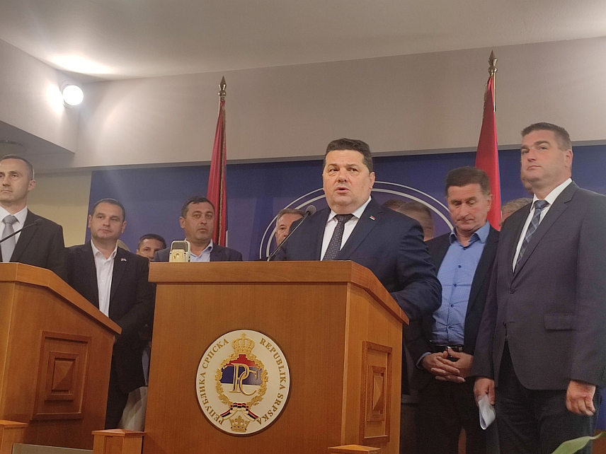 БАЊАЛУКА, 20. МАЈА /СРНА/ - Предсједник Народне скупштине Републике Српске Ненад Стевандић на конференцији за новинаре након састанка лидера политичких партија са сједиштем у Републици Српској.