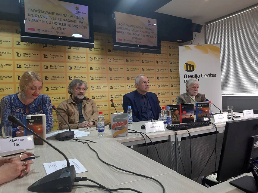 БЕОГРАД, 24. МАЈА /СРНА/ - Жири књижевне "Велике награде Иво Андрић" који чине директор Андрићевог института славни режисер Емир Кустурица, Слађана Илић, Мило Ломпар и Желидраг Никчевић.