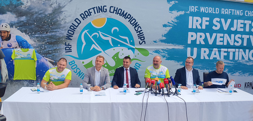 БАЊАЛУКА, 28. МАЈА /СРНА/ - Конференција за новинаре поводом Свјетског првенства у рафтингу у Бањалуци.