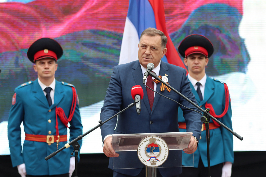 БАЊАЛУКА, 9. МАЈА /СРНА/ - Предсједник Републике Српске Милорад Додик , обраћајње на обиљежавању Дана побједе над фашизмом./фото Борислав Здриња/