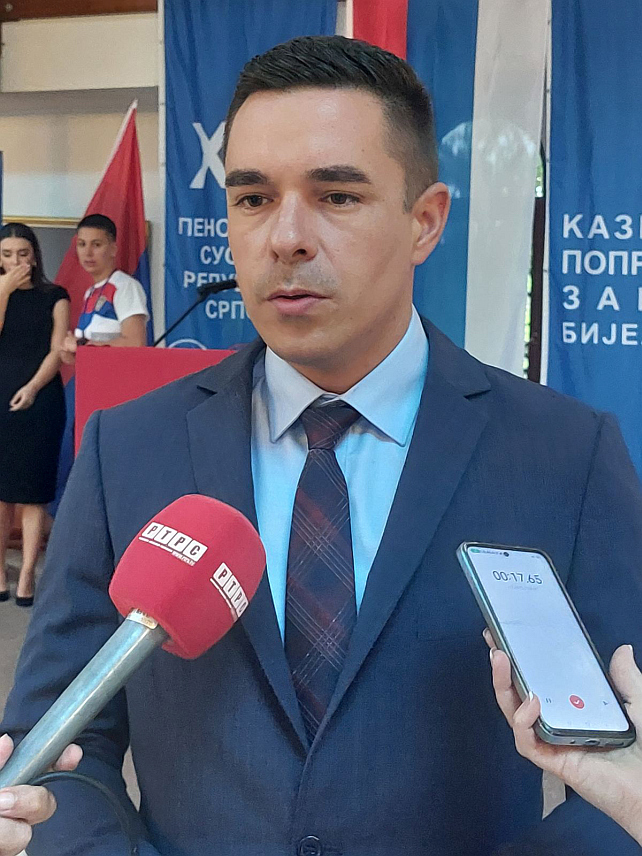 БИЈЕЉИНА, 13. ЈУНА /СРНА/ - Министар правде Републике Српске Милош Букејловић на отворењу 21. Пенолошки сусрета радника казнено-поправних установа Републици Српској - обраћање новинарима.