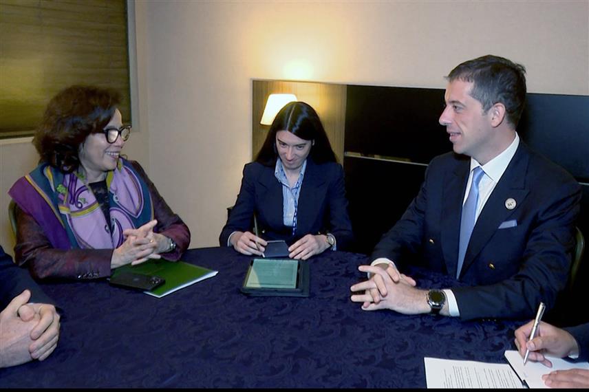 БЕОГРАД, 27. ЈУНА /СРНА/ - Министар спољних послова Србије Марко Ђурић на састанку у Београду са генералним секретаром за спољне послове при Министарству иностраних послова Бразила Маријом Лауром да Рошом.