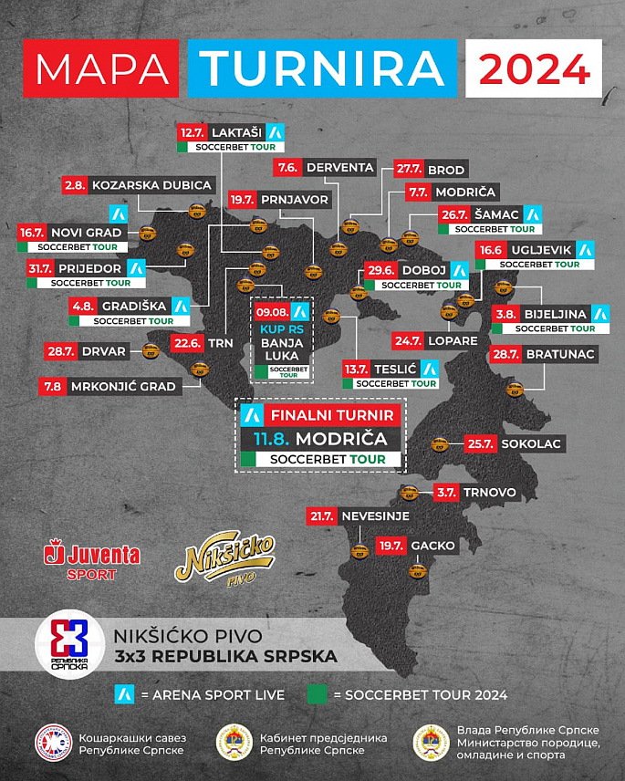 ПРЊАВОР, 5. ЈУНА /СРНА/ - Нова сезона "`Никшићко пиво` три на три" лиге Републике Српске почиње у петак, 7. јуна, турниром у Дервенти.