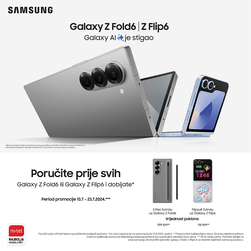 БАЊАЛУКА, 10. ЈУЛА /СРНА/ - Резервацијом нових ексклузивних преклопних модела Самсунг телефона до 23. јула клијенти компаније "М:тел" могу добити одличне поклоне, саопштено је данас из ове компаније.