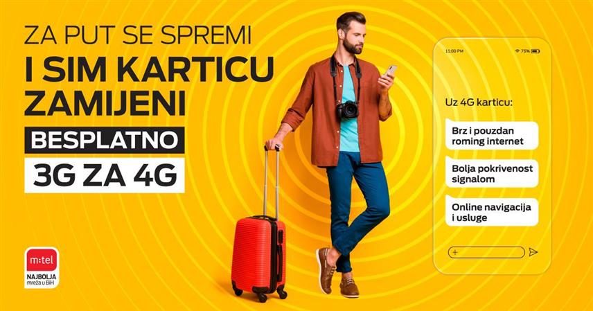 БАЊАЛУКА, 29. ЈУЛА /СРНА/ - Компанија "М:тел" омогућила је корисницима да до краја августа у свим продајним мјестима бесплатно замијене три ге за четири ге картице.